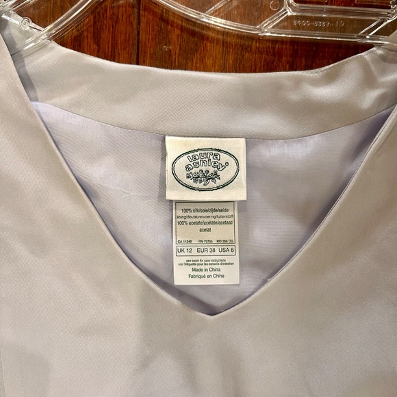 Vintage Laura Ashley 100% Silk Dress grey mauve - Picture 6 of 6